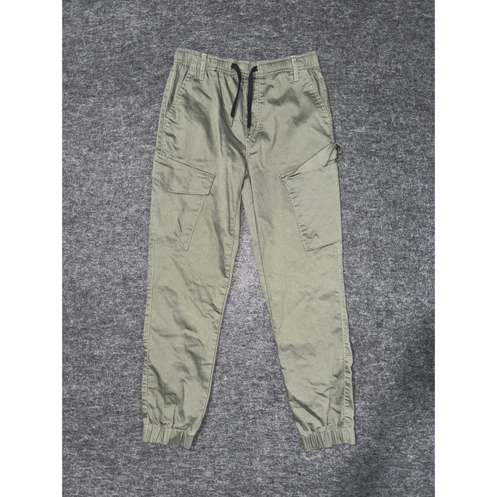 Refuge Jogger Pants Mens Medium‎ Olive Green Satin Tapered Leg Drawstring Hiking